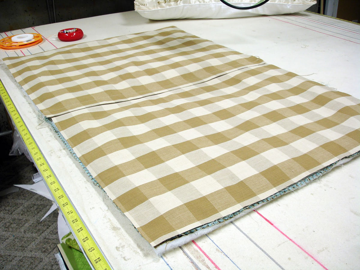 front and back of a pillow sham before being sewn together