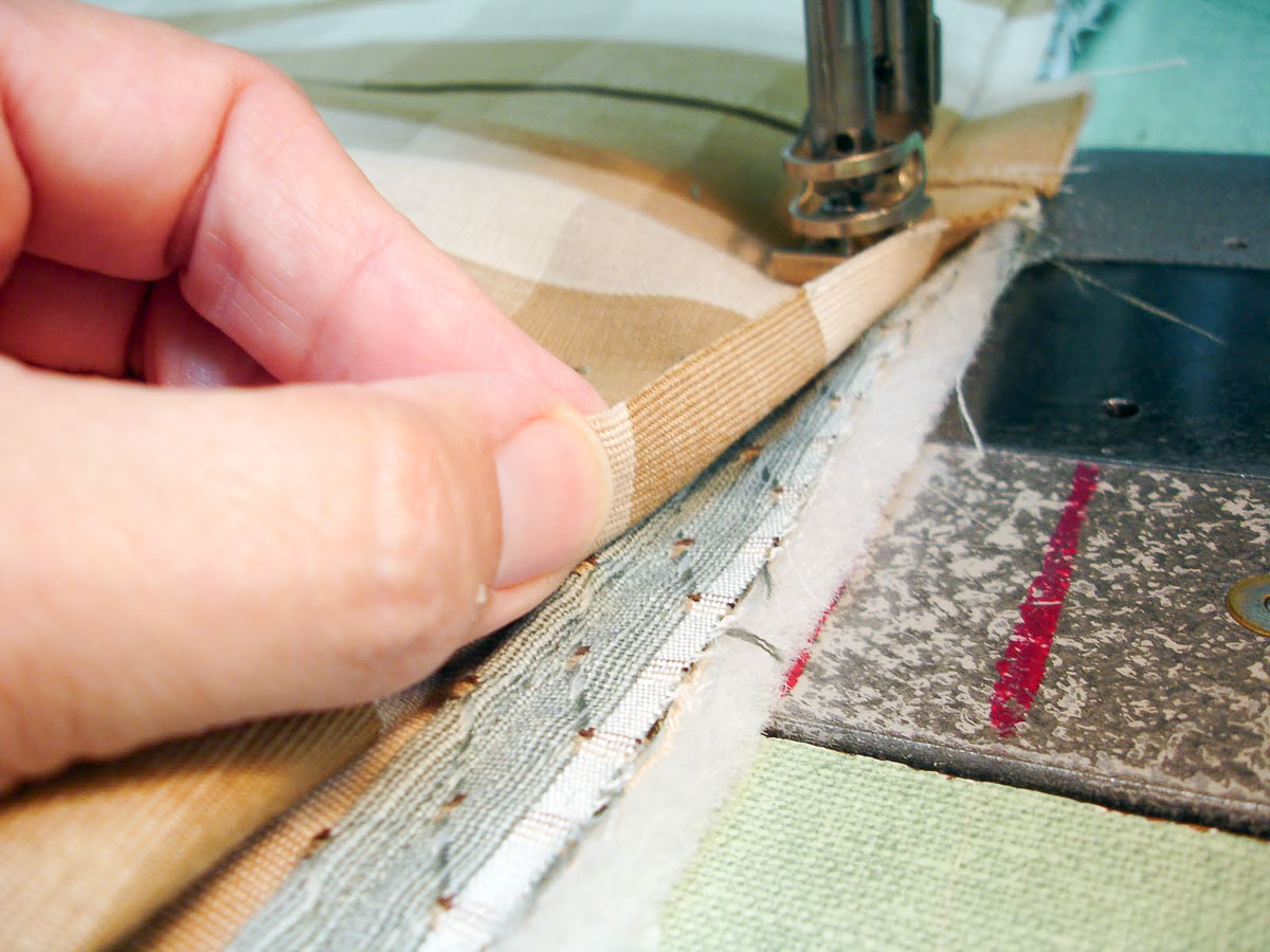 sewing covered cording to a pillow sham