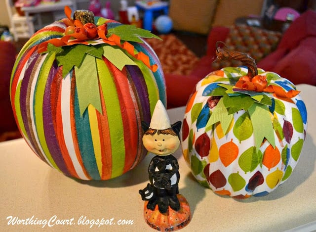 Pumpkin Craft: Decoupaged Pumpkins Using Decorative Napkins | Worthing ...