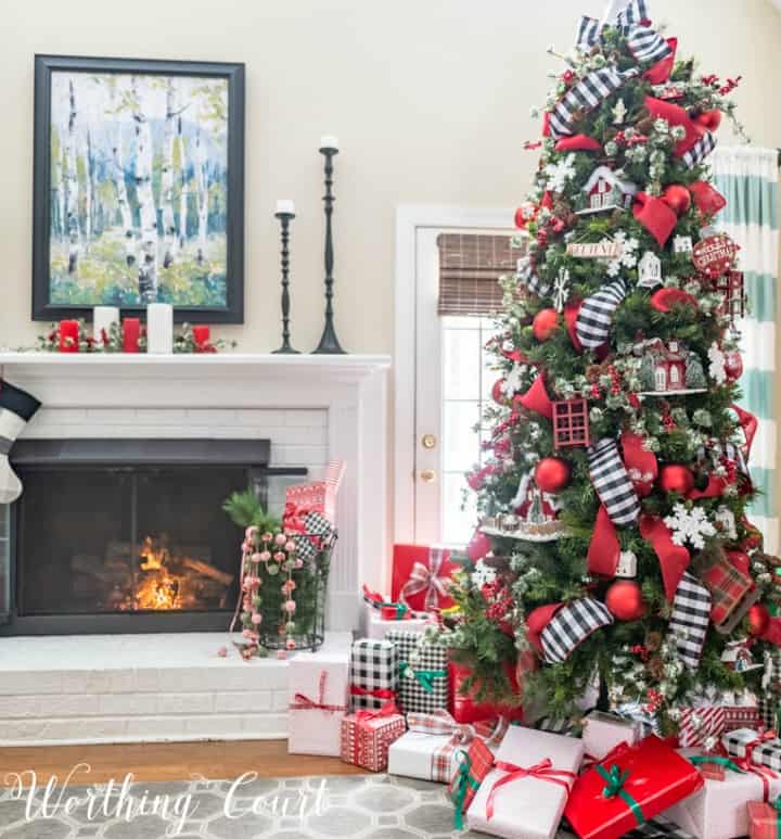 8 Pcs Christmas Tree Picks and Sprays Red Glitter Christmas Picks