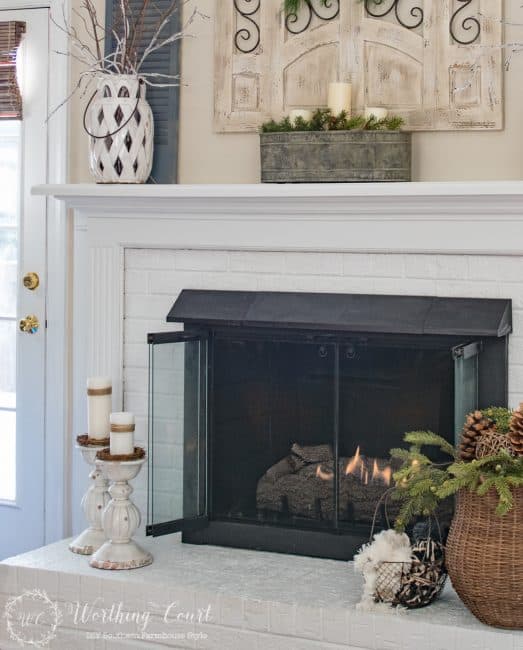 My Winter Fireplace Mantel And Hearth - Worthing Court | DIY Home Decor ...