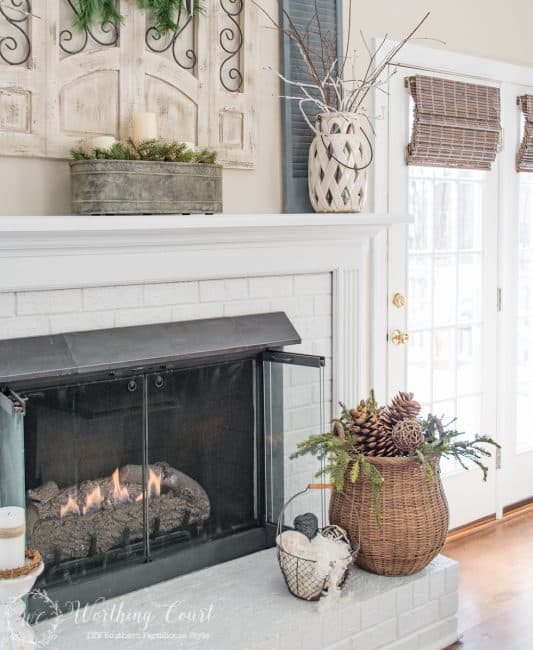 My Winter Fireplace Mantel And Hearth - Worthing Court | DIY Home Decor ...