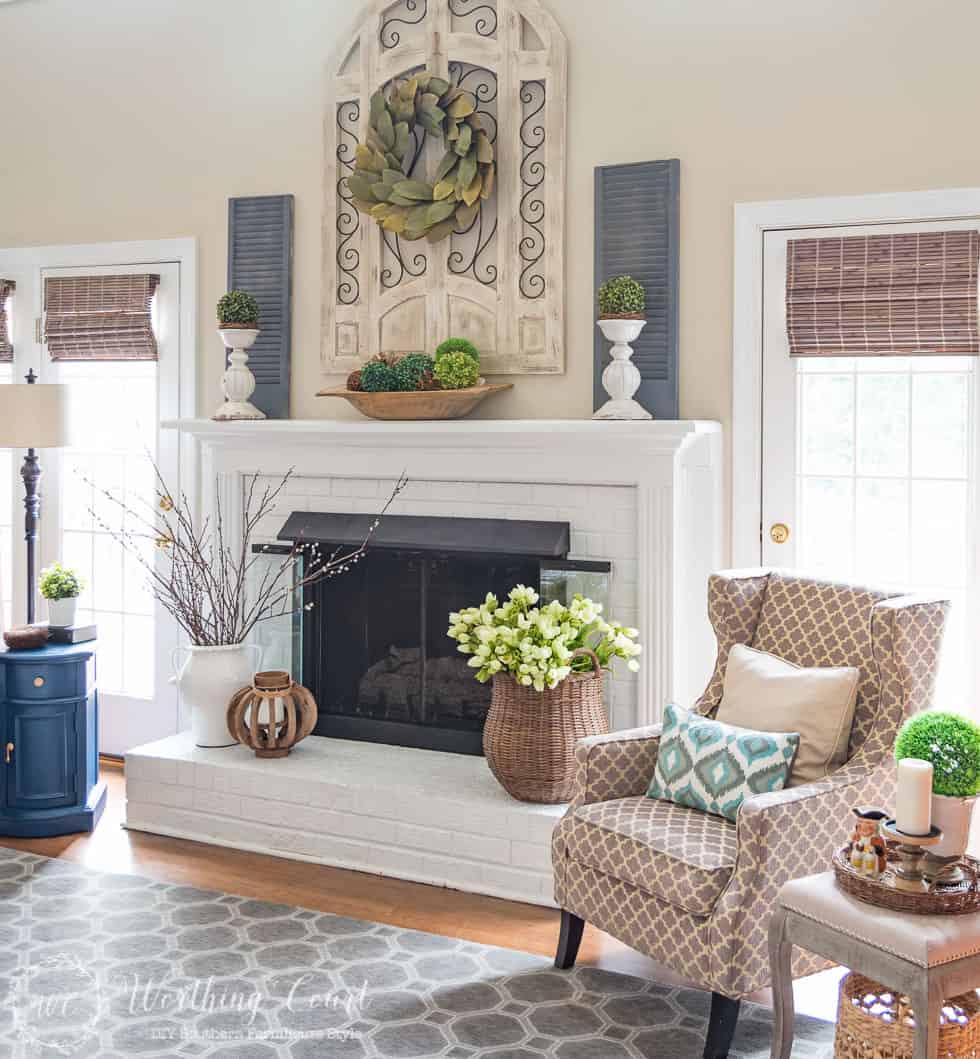 fireplace decorating ideas for spring        <h3 class=