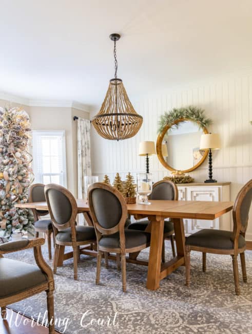 Rustic Elegant Christmas Dining Room Decor | Worthing Court