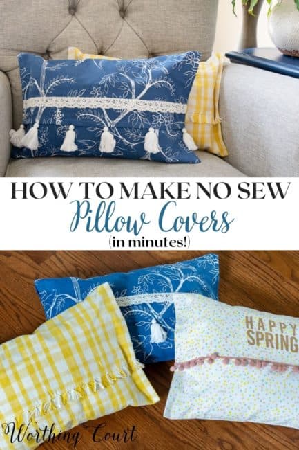 How To Make A No Sew Pillow Cover In Minutes | Worthing Court Blog