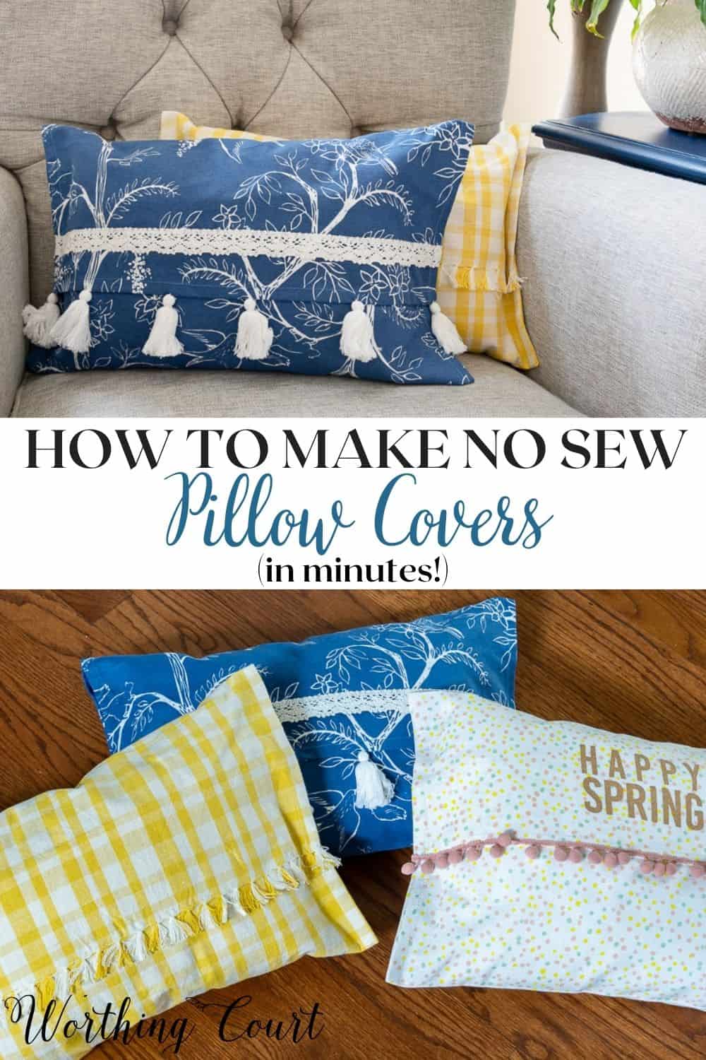How To Make A No Sew Pillow Cover In Minutes