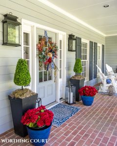 Navy Blue And Burgundy Fall Front Porch Decor Ideas