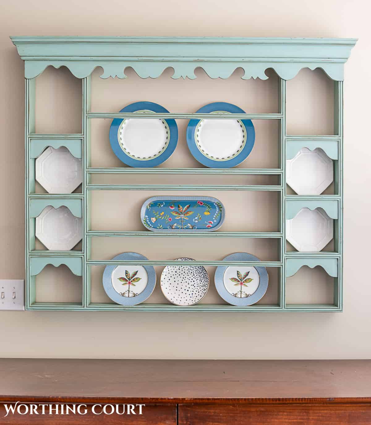 DIY Plate Rack Accent Wall