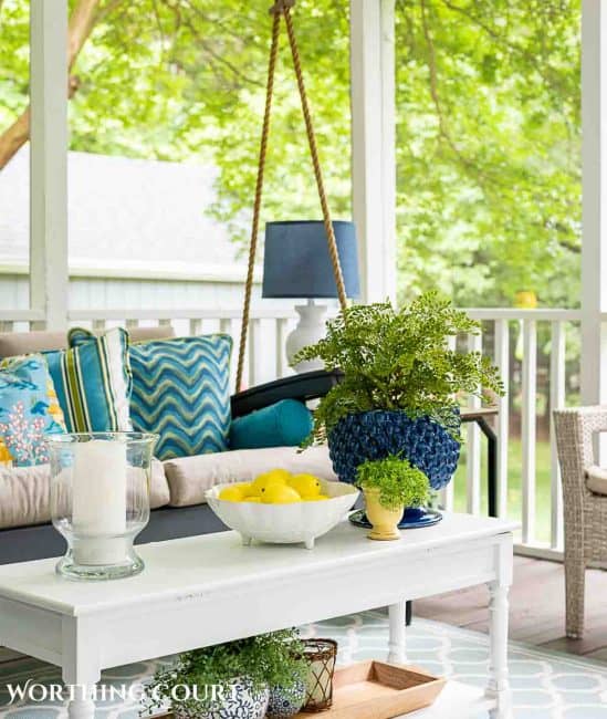 Blue And Green Summer Porch Refresh - Worthing Court | DIY Home Decor ...