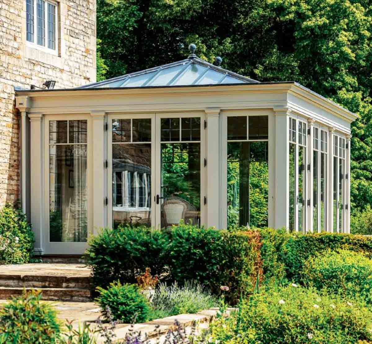 exterior of a conservatory attached to a house