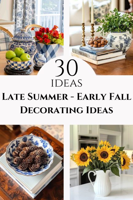 Pinterest graphic for August decoration ideas