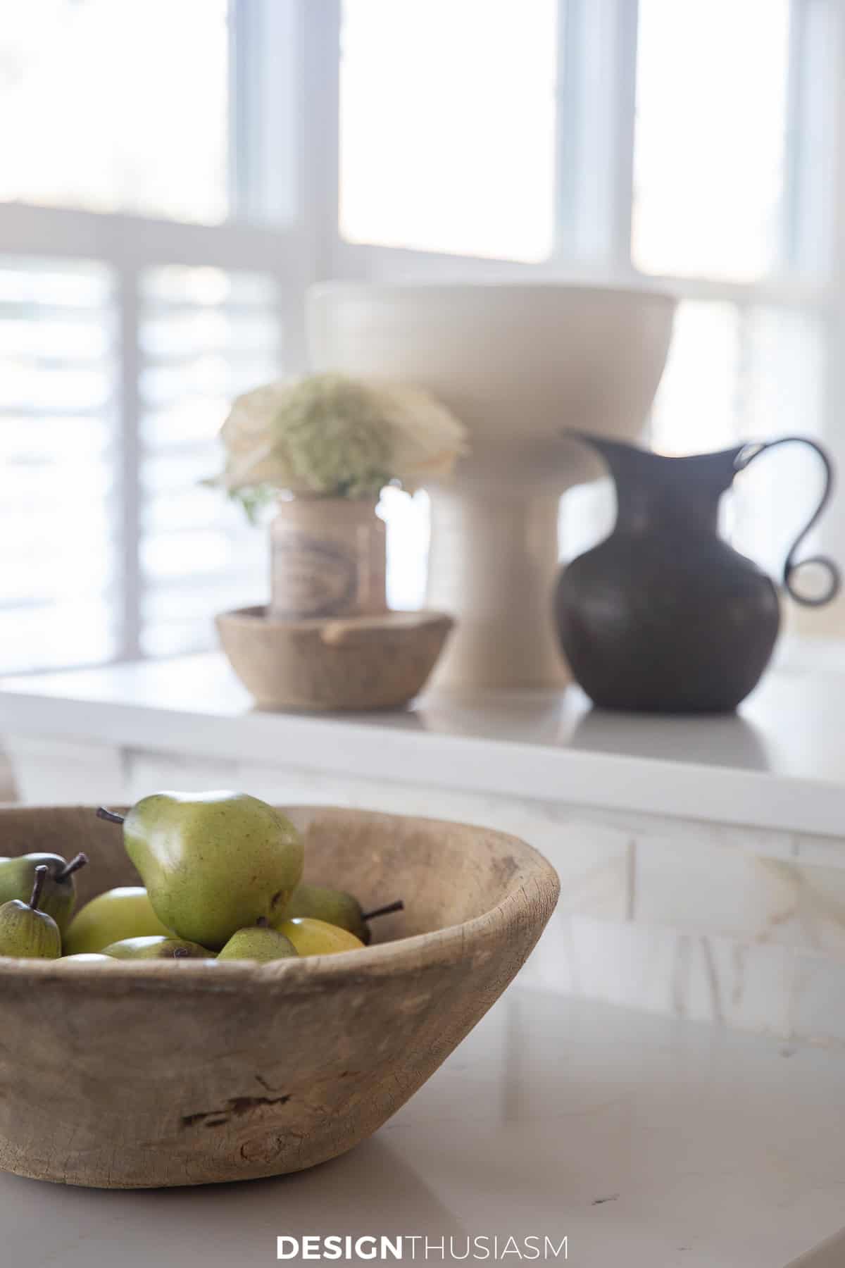 decorations on a kitchen counter