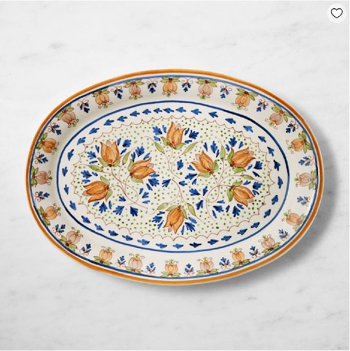 multi color oval serving platter