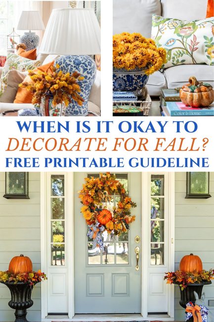 Pinterest grahpic for when is it ok to decorate for fall